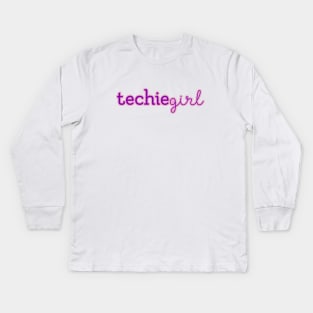 Techie Girl Kids Long Sleeve T-Shirt